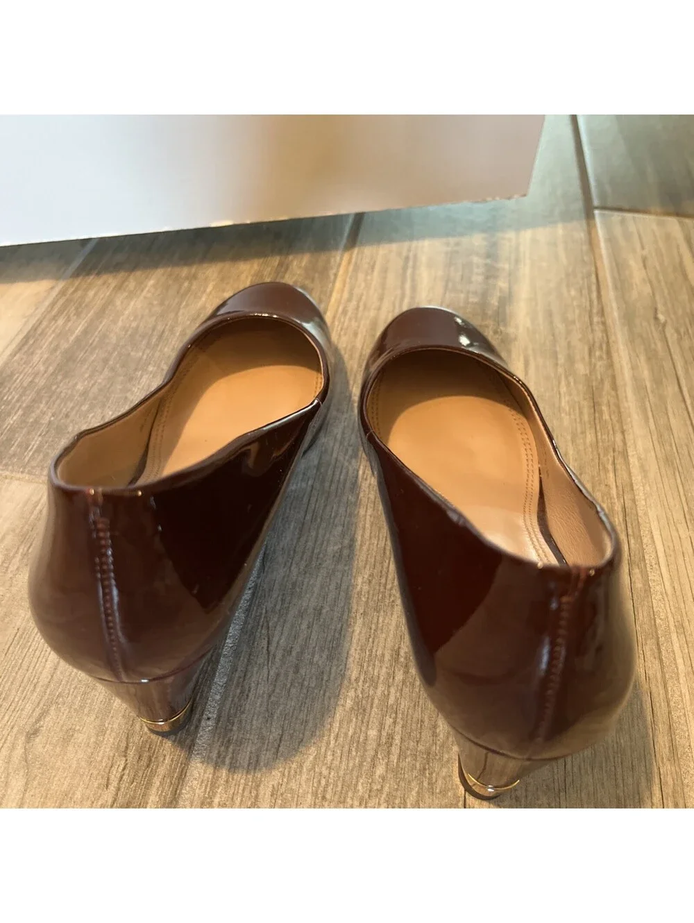TORY BURCH ASTORIA MAROON RED WEDGE PUMP HEELS SIZE 6.5M